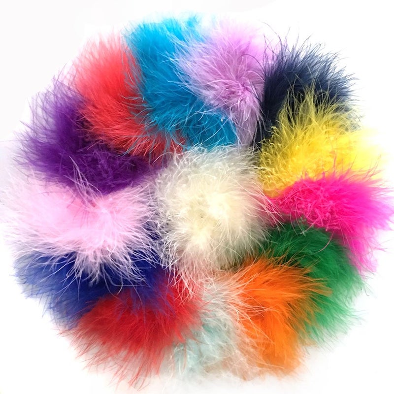 Yazon Marabou Feather Puffs DIY Crafting Feathers Circle Assorted Feathers Flower For Craft Headbands Making 18pcs - Image 5